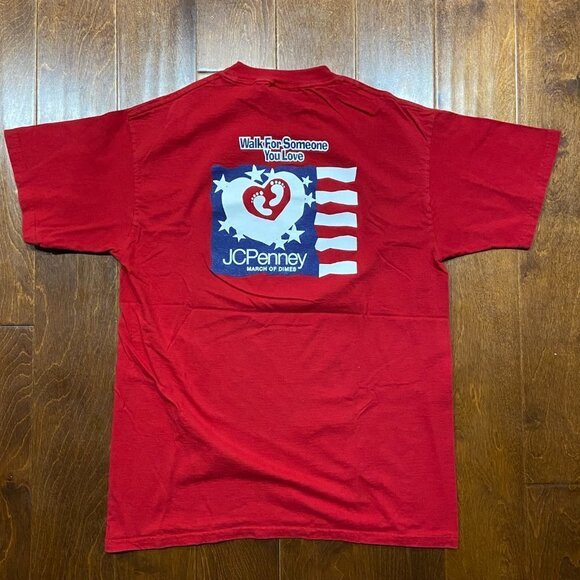 Vintage Walk America 1998 JCPenney Red White Blue T-Shirt Size Large - Picture 6 of 8